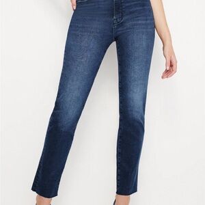 Good American Dark Blue Straight Leg Jeans